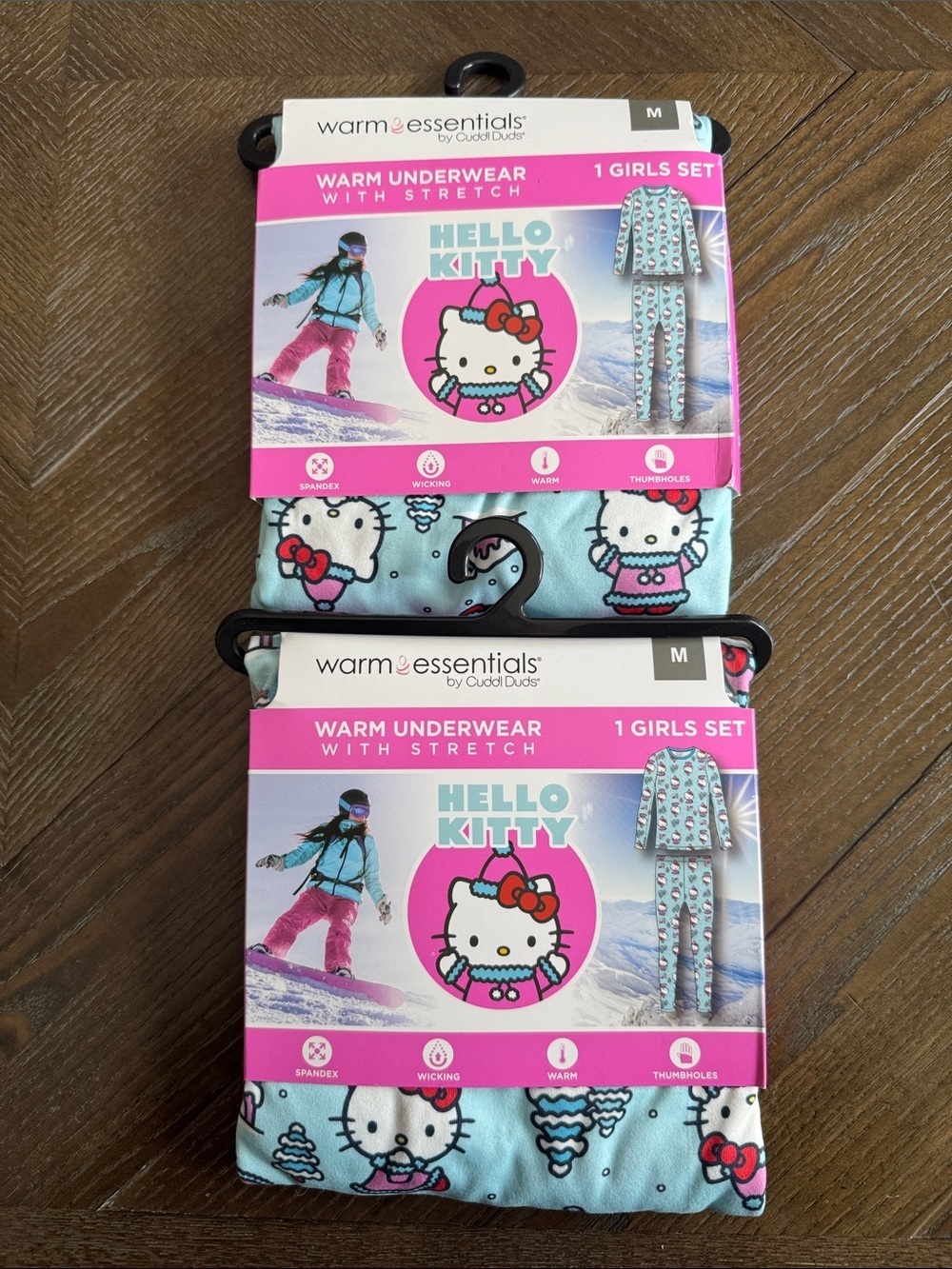 Hello Kitty Warm Essentials Cuddl Duds Warm Underwear Girls M Medium 8/10 New